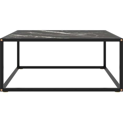 Maison Exclusive - Tavolino da Salotto Nero con Vetro Marmo Nero 80x80x35 cm (1/5)