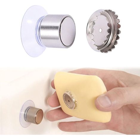 magnetic soap holder with suction cup, wall-mounted magnetic shower soap holder, no drilling required, simple design, firm and stable, suitable for bathroom and kitchen MUMU (1/4)