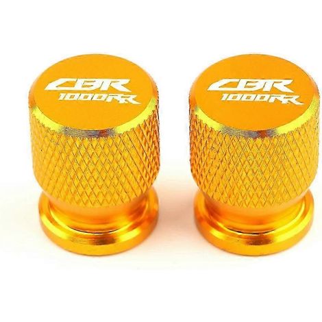 Bouchons de valve de pneu en aluminium (dorés) pour motos Honda CBR 1000RR (2004-2011). (1/5)