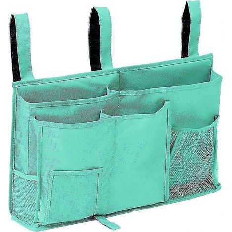 Panier de chevet 2026, organisateur de rangement suspendu à 8 poches, tissu Oxford résistant à l'eau, compatible avec les barrières de lit, les lits superposés, les dortoirs et les hôpitaux. (1/5)