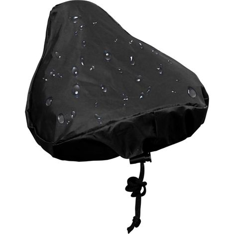 Housse de selle de vélo imperméable avec cordon de serrage - Noire - Taille universelle 24 x 27 cm - Protège de la pluie et des saletés-AquaForge (1/5)
