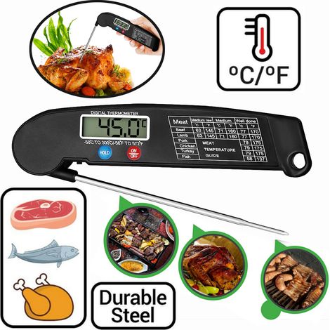 Thermomètre numérique à lecture instantanée pour viande, barbecue, fumoir, noir-AquaForge (1/5)