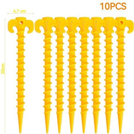 Lot de 10 piquets de tente – Crochets pour le sable et le camping, pour la plage et les activités de plein air (1/5)