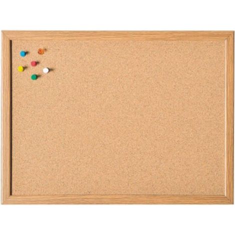 Panneau d'affichage en liège 121924 – Dimensions 100 cm x 60 cm – Couleur marron – Matériau liège pour montage de photos et notes – Magnetoplan