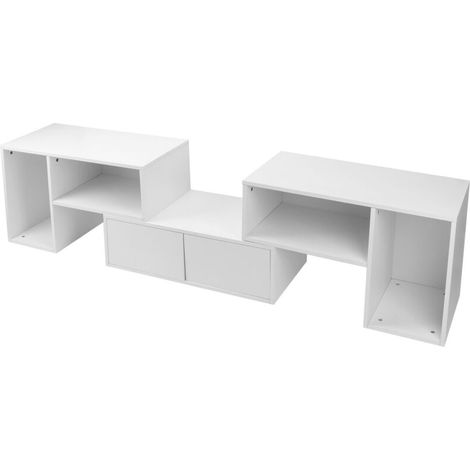 Set of TV unit support panels with LED lighted drawer, for living room and home furniture (1/5)