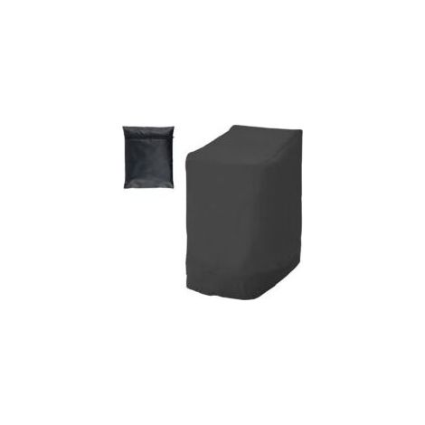 Housse Chaise Jardin pour 6 Chaises Empilables Imperméable Anti-UV Housse Chaise Jardin Exterieur en Tissu Oxford 210D 114 x 85 x 65 cm Noir (1/5)