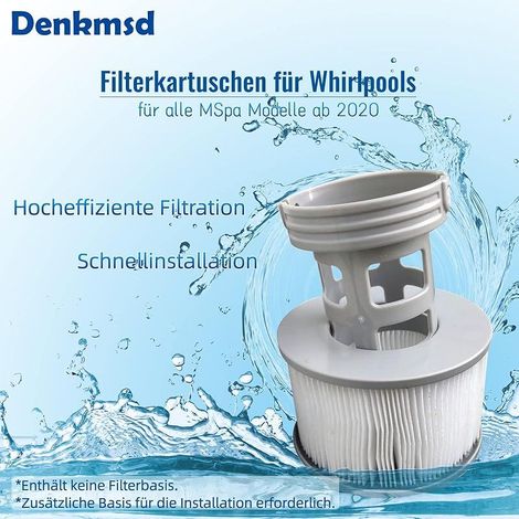 Filterkartuschen für Mspa, Ersatzfilter für aufblasbare Whirlpool-Pools, Badewannenfilter (4 Stück) (1/4)