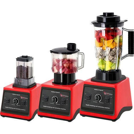 Système de mixeur, multifonctionnel avec 15 vitesses, trois capacités de jarres, 3L+1.5L+0.5L (1/2)