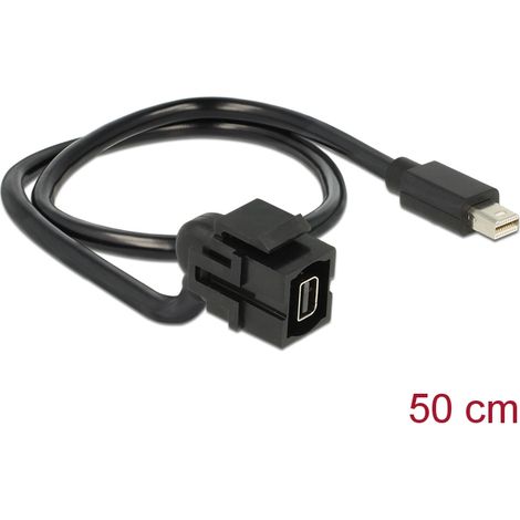Delock keystone module mini dp female  mini dp male 110Â° with cable