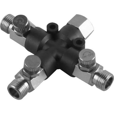 Raccord de dérivation d'air pour Tuyau d'aérographe à 3 Voies pour systèmes d'aérographe Adaptateur de collecteur de Tuyau d'air d'aérographe à 3 Voies de 1/8" pour Outils de Connexion (1/5)