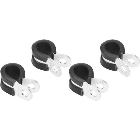 Lot de 20 colliers de serrage de type R en acier inoxydable avec coussinet en caoutchouc isolé détachable, 16 mm (1/5)