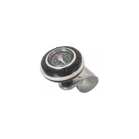 Pommeau de volant universel noir avec boussole intégrée pour tracteur, camion et voiture – fixation rapide, matière résistante (1/4)