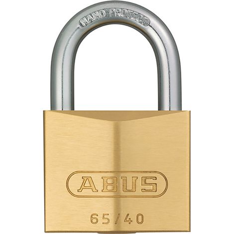 Abus Series 65 Solid Brass Padlock – 40mm Length with 23mm Shackle in Classic Brass Finish