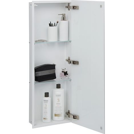 Niche à encastrer avec porte  niche: 100 mm - couleur porte niche: Blanche (1/4)