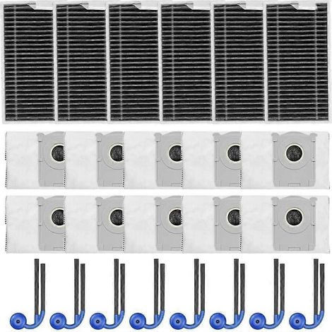 Pièces de rechange compatibles avec les aspirateurs robots Deebot T90 Pro et Omni, y compris les brosses latérales, les filtres et les sacs à poussière de 3,3 litres. (1/5)