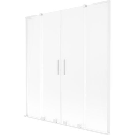 Mexen Velar L Duo Badewannenfaltwand 2-flügelig verschiebbar 160 x 150 cm, matt, weiß - 896-160-003-32-20 (1/2)
