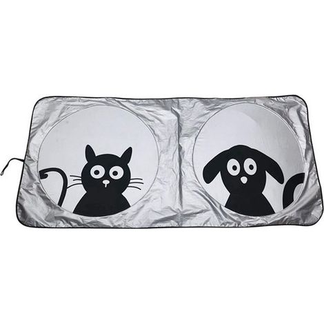Doppelseitiger Auto-Sonnenschutz – Auto-Sonnenschutz – silberfarben beschichteter Stoff – 150 x 70 cm (1/2)