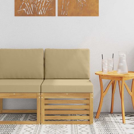 vidaXL Sofa de milieu extérieur Bois d'Acacia Massif Blanc