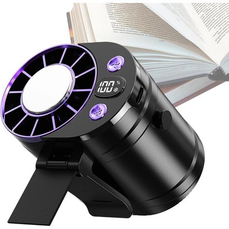 JSSEVN - Ventilador personal de tamaño individual, 100 velocidades, recargable por USB, herramienta de refrigeración portátil  Mini ventilador de cuello manos libres  para el hogar (1/5)