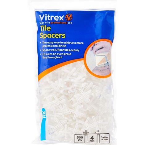 Vitrex 102042 Floor Tile Spacers 4mm (Pack 500) VIT102042