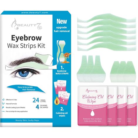 Bandes de Cire Froide Dépilatoire pour Sourcils Homme - Tous Les Peaux - l'épilation des Visage Formule de Cire 24 Bandes de Cire + 4 Lingettes Apaisantes (1/5)
