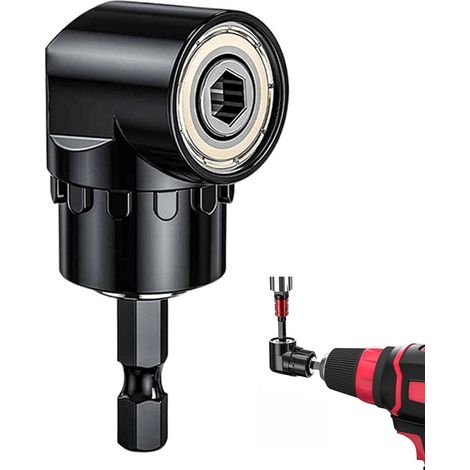 Visseuse d'angle à 105° - Embout de perçage d'angle pour visseuse sans fil - Avec support magnétique de 1/4" - Adaptateur pour percer un espace étroit (1/5)