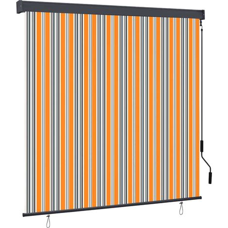 Store Roulant Extérieur Rayé Jaune et bleu 180 x 250 cm tissu