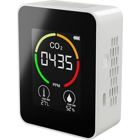 Détecteur de CO2 pour serre, moniteur de dioxyde de carbone, blanc – DELKEVIC (1/4)