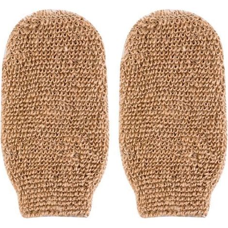 Gants de bain - Haute Qualité - Beige - Exfoliants - Réutilisables - Pour Salle de Bain (1/4)