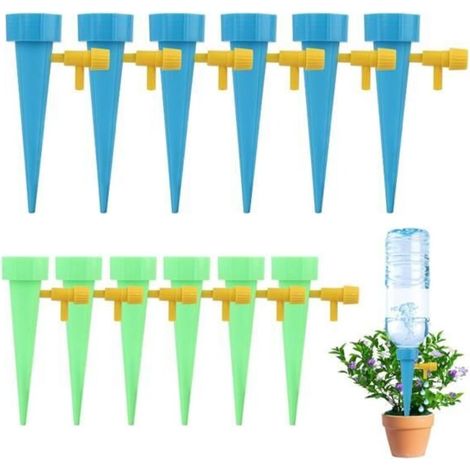 Lot of 12 drip irrigation kits for plants, with adjustable flow drippers and bottle adapter, for silent watering. (1/5)