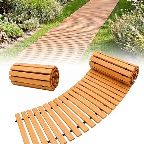 1.8m Cedar Wood Roll-Up Garden Path (1/5)