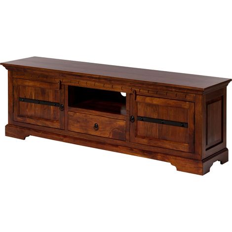 Meuble TV 170x40 Acacia laqué Nougat OXFORD 324 (1/4)