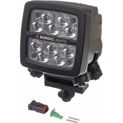 Luz de trabajo LED'50 W 6700 lm cuadrada 12 / 24 V transparentee atornillable 108 x 108 x 143 mm conexi贸n Deutsch de 2 (1/5)