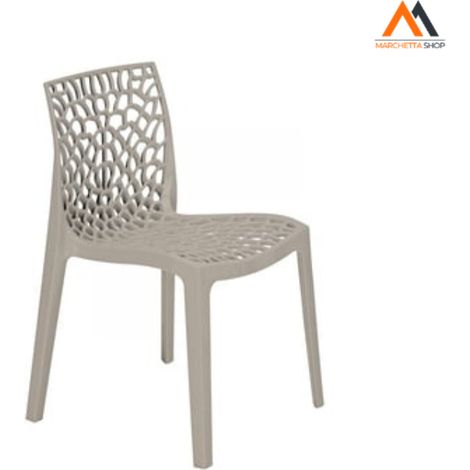 Centrale Brico – Chaise empilable en polypropylène 'Gruvyér' – Résistante aux UV et intempéries – Dimensions 52x51xh81cm – Pour usage extérieur