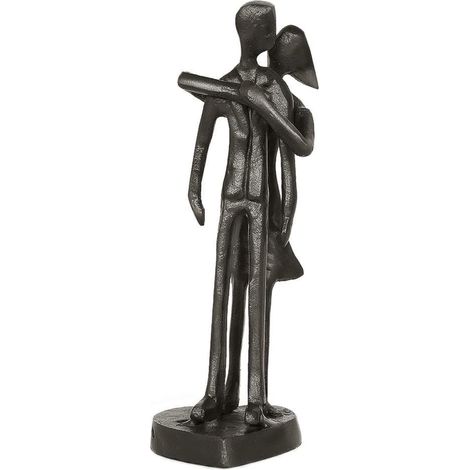 Statuette Couple en Fer, Sculpture Homme Femme Amour, Décoration Maison/Bureau, Cadeau Anniversaire/Mariage, S'embrasser Derrière (1/5)