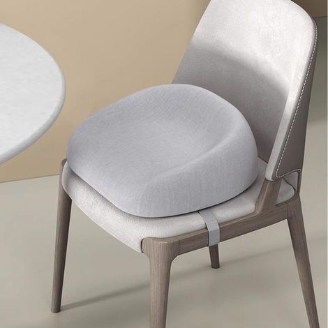Child booster seat for high chairs, comfortable cotton terry cushion for baby meals and travel, with safety buckle (grey) (1/5)