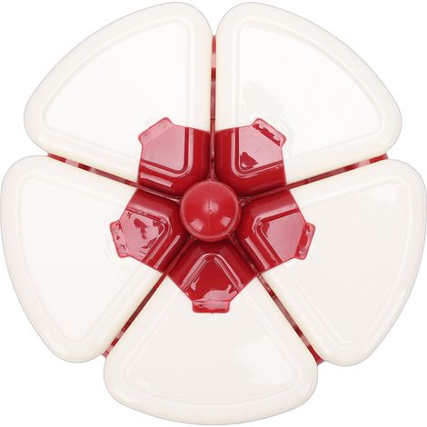 Distributeur de riz rotatif 360° 5 compartiments hermétique PP PET qualité alimentaire bac rangement céréales pour haricots rouges et verts café nourriture pour animaux rouge (1/5)