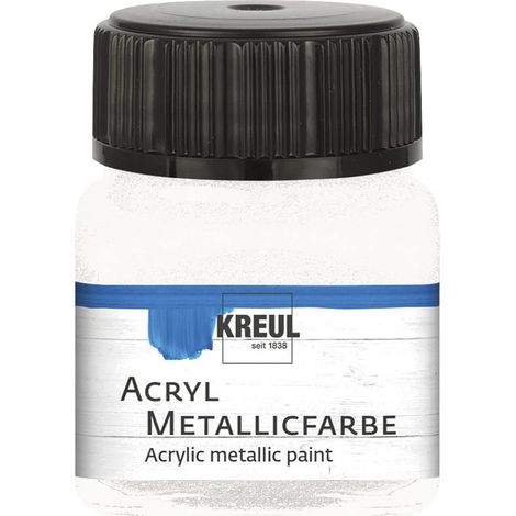 77279 - Peinture Acrylique Métallique, 20 ml verre en blanc nacré, peinture acrylique à effet métallique à base d'eau, couvrant comme une crème, séchage rapide et résistant à l'eau (1/4)