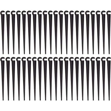 Piquets de Support de Tuyau d'irrigation Support Piquet de Tube Irrigation Goutte à Goutte Plastique Outil de Jardinage,Paquet de 100(Taille d'ouverture 1/4 pouce) (1/4)