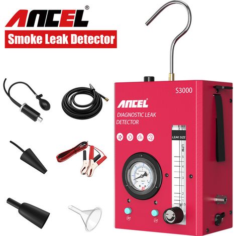 Détecteur de fuite à fumée ANCEL S3000 12V – Analyseur étanchéité EVAP, admission, turbo, réservoir carburant, compatible auto moto quad bateau léger, kit complet d’adaptateurs (1/5)