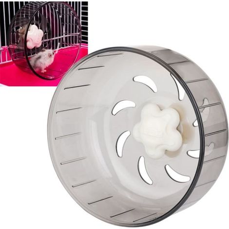 Roue d'exercice - Cikonielf - 13 cm - Plastique Transparent - Gris - Durable et Silencieuse (1/4)