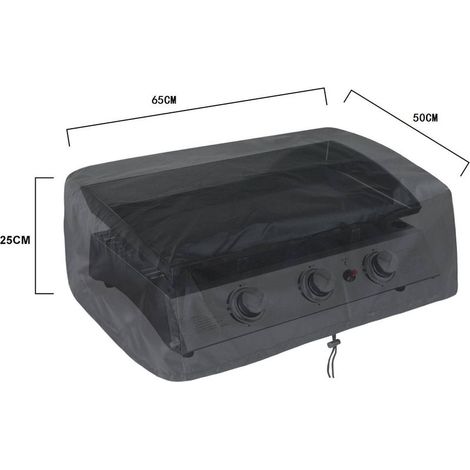 Housse de protection pour plancha à gaz 65x50x25cm Noir 210D Anti-UV Anti-l'eau Anti-l'humidité Housse de barbecue
