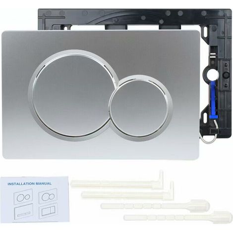 Argent - Panneau Bouton Réservoir Eau Caché Compatible Geberit SIGMA01 (Référence 115.770) - Non Original (1/3)