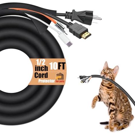 Irovami Gaine de protection anti-morsure pour câbles – 8 m, 10 mm, flexible et sans outil pour animaux (1/5)