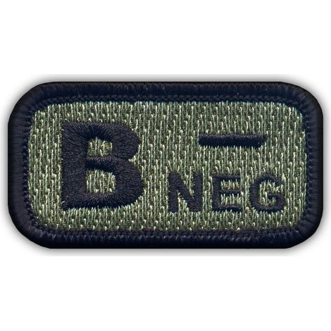 Patchion Gruppo Sanguigno B "negativo" acu-foliage - Retro Magnetico - Toppa/Distintivo/Emblema Ricamato