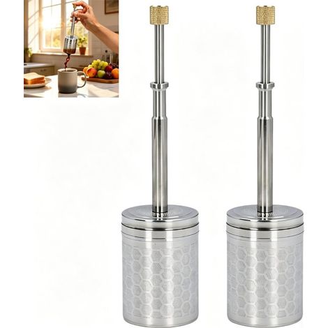 Cafetière à piston portable en acier inoxydable (lot de 2) - Filtre à piston réutilisable, nettoyage facile, idéale pour la maison, les voyages et le camping. (1/5)
