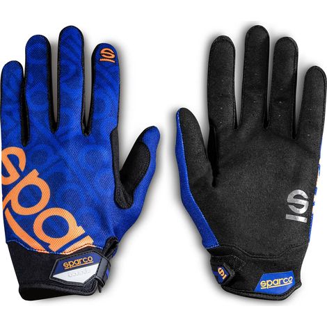 Sparco 002093 Verstellbare Arbeitshandschuhe, verstärktes Handgelenk zwischen Polizei-Index, blau, XL