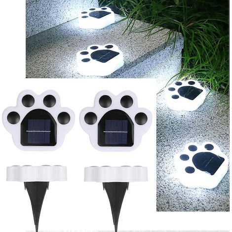 LED-Solarleuchten – 4er-Pack, Gartenwege mit Hunde- und Katzenmotiven für Terrasse und Garten