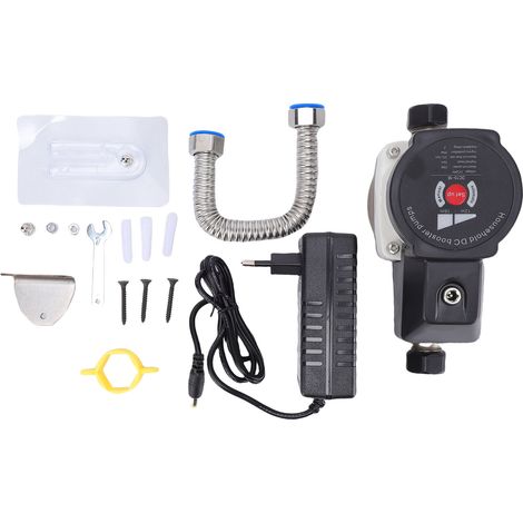 Pompe de surpression de douche 70 W 428 GPH, entrée et sortie de 1/2 pouce, économie d'énergie, pression d'eau silencieuse avec tube ondulé pour prise domestique UE (100-240 V) (1/5)