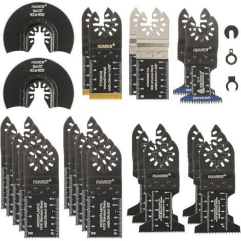 27 Pcs Multi-Tool Oscillating Saw Blade, Universal Saw Blades Accessories for Plastic, Wood, Metal, Compatible with Fein Multimaster, Makita, Ryobi, Milwaukee, Dremel and More (1/5)